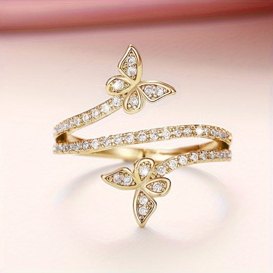 Schmetterlingsring mit Zirkonia