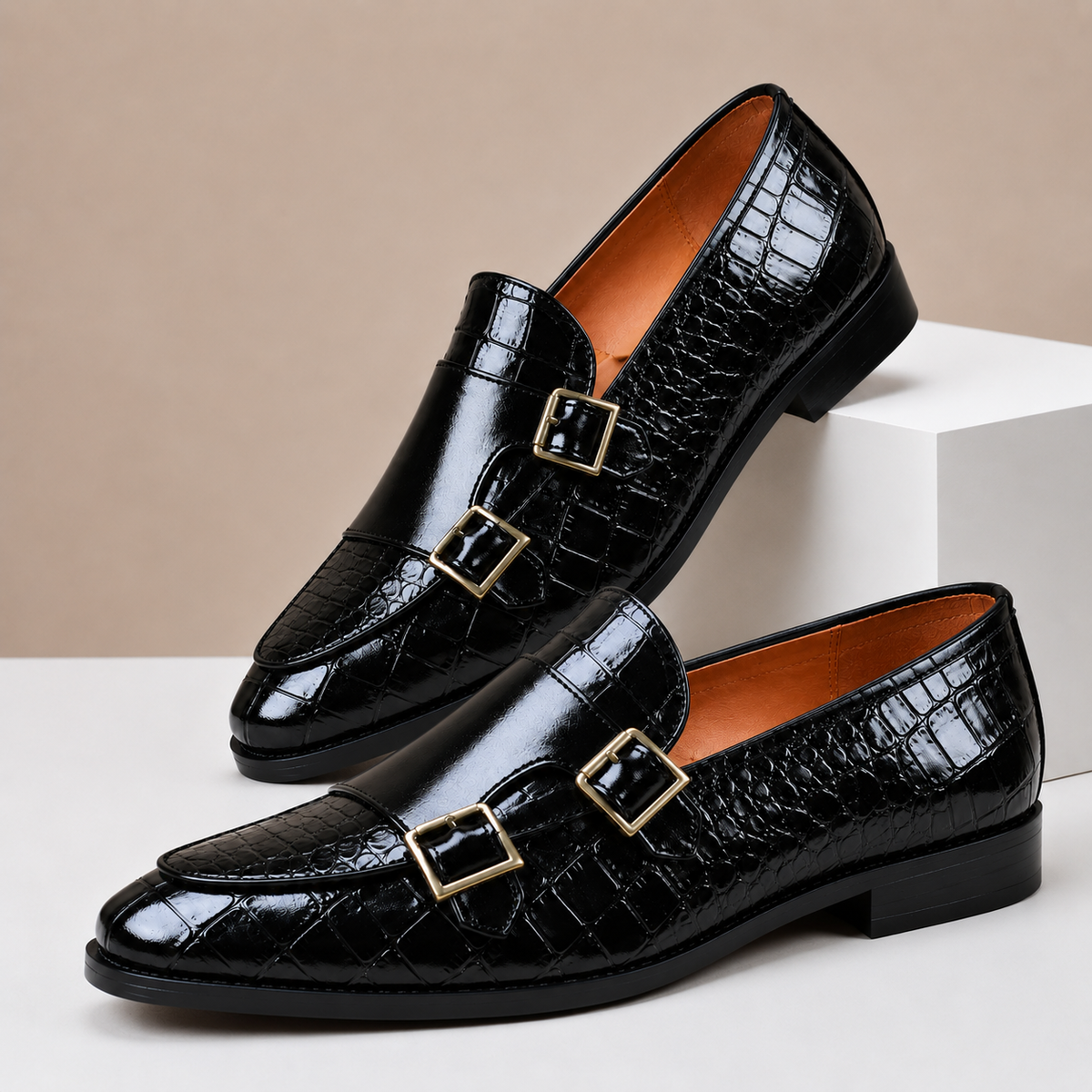 Loafer Kroko-Optik Doppelschnalle