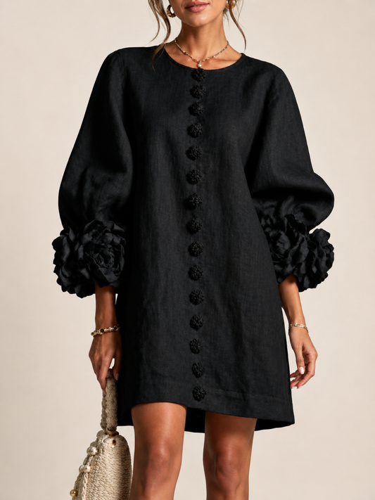 Mara Kleid mit Reliefblumen