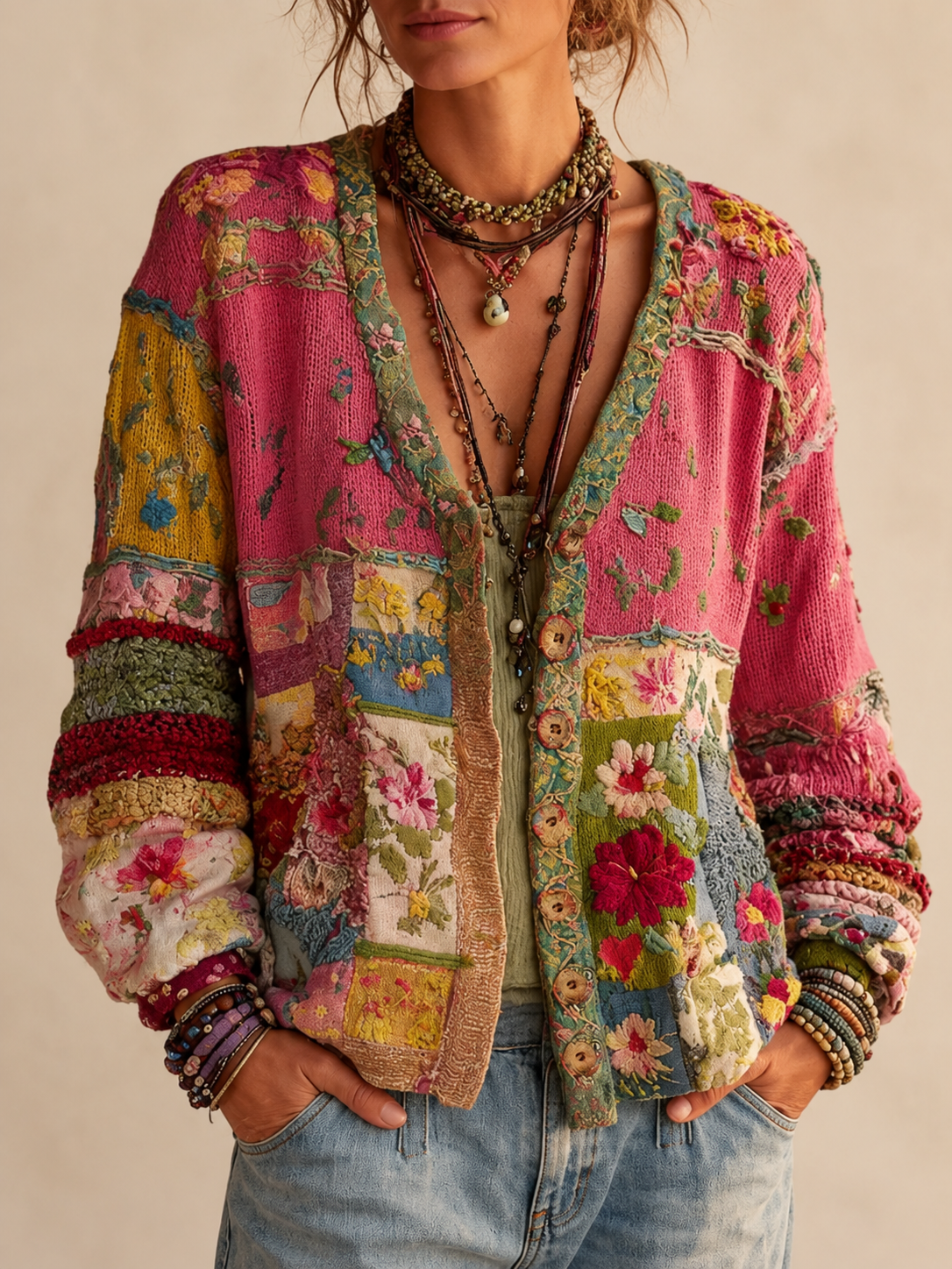 Alina Boho-Strickjacke