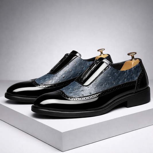 Zweifarbige Brogue-Businessschuhe