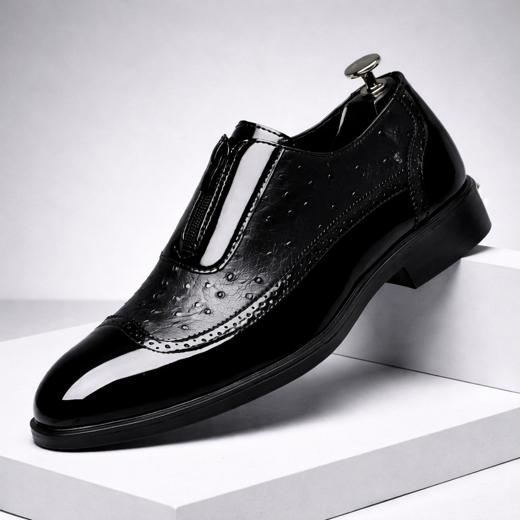 Zweifarbige Brogue-Businessschuhe