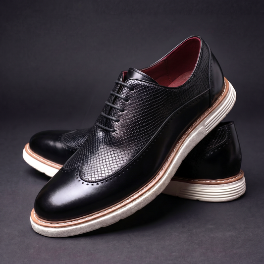Brogue-Sneaker Kroko-Optik