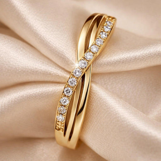 Zirkonia-Tagesring Weissgold