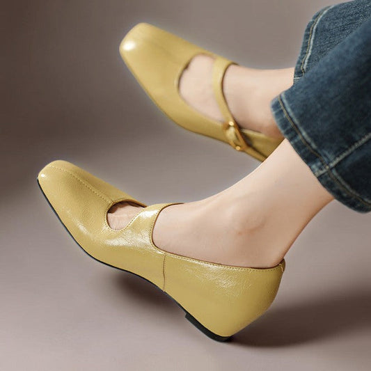 Michèle Eckige Lederpumps