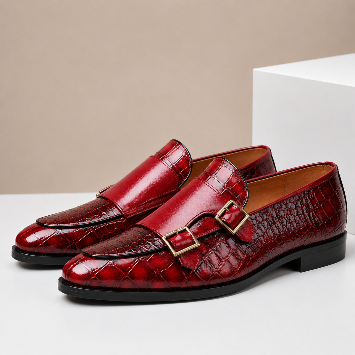 Loafer Kroko-Optik Doppelschnalle