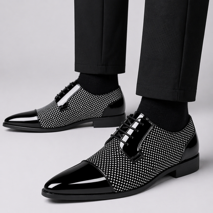 Lackleder-Derby Schuhe