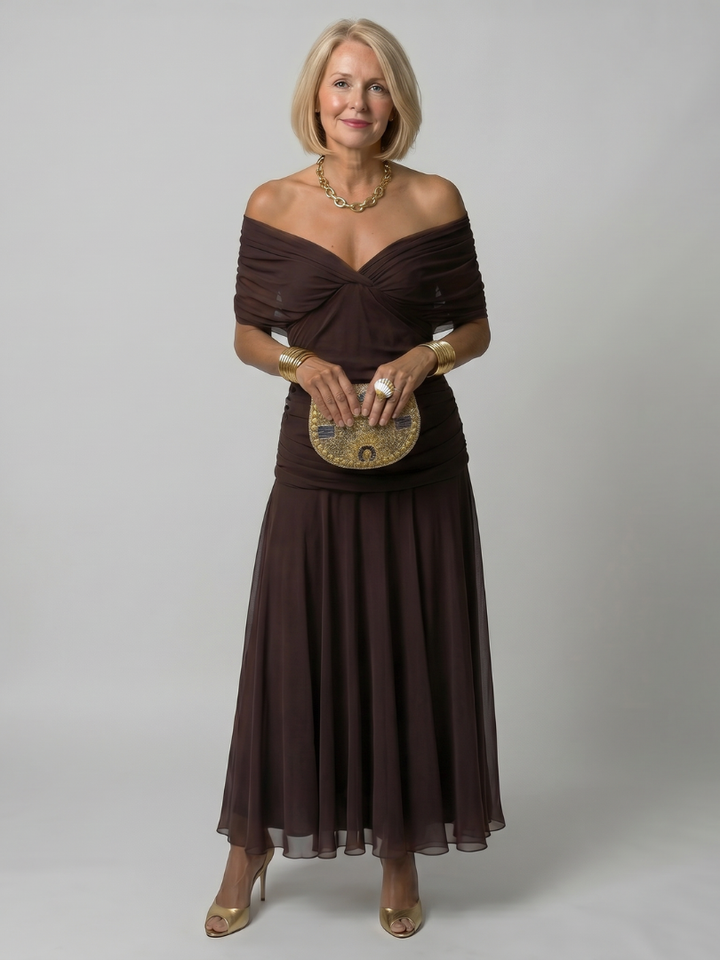 Calen | Off-Shoulder Midi Kleid