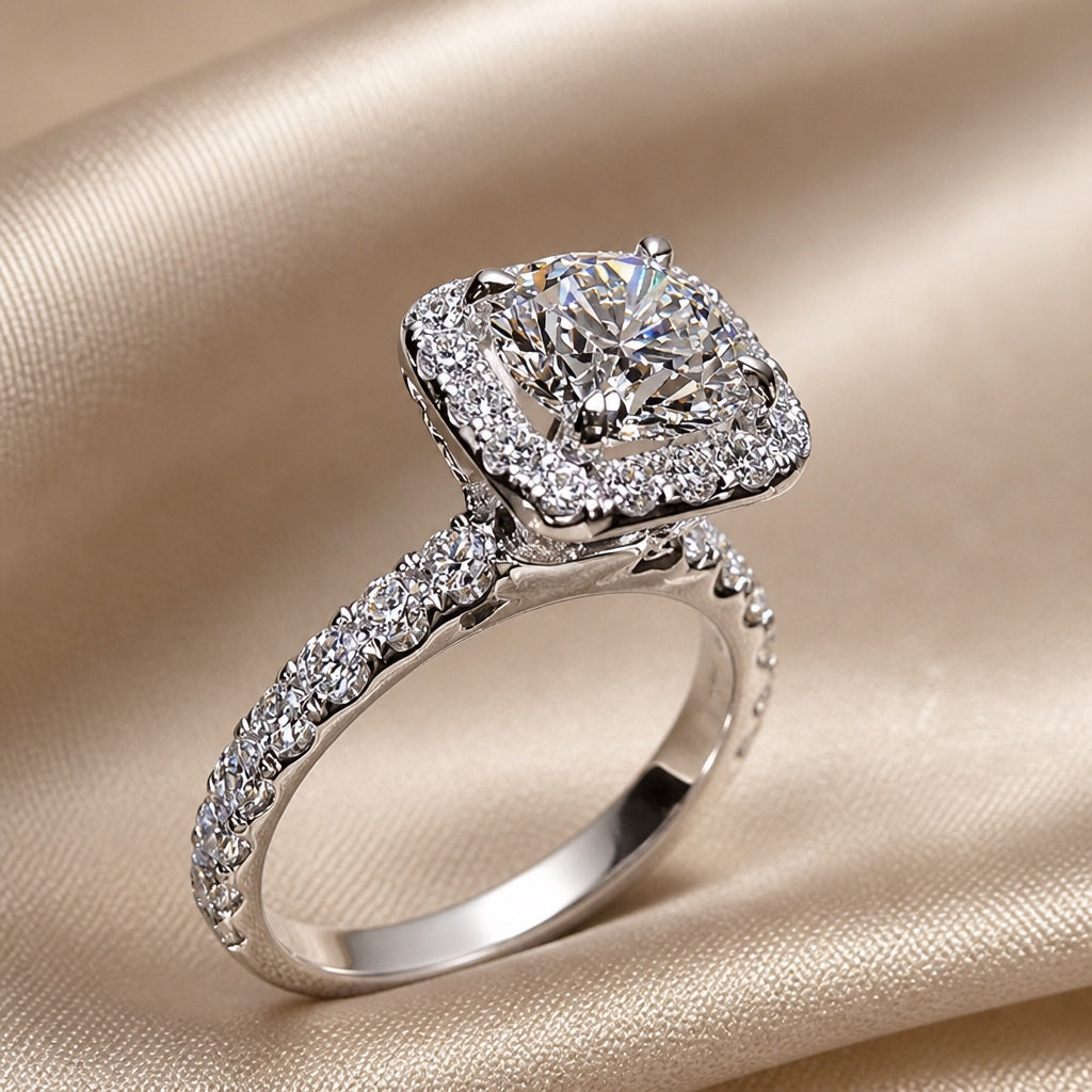 Ring mit einzelnem Zirkonia