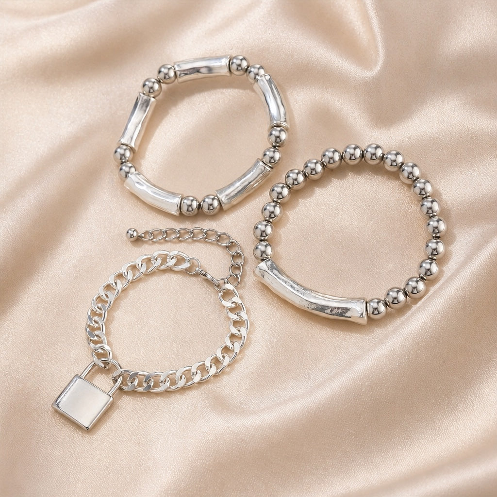Perlenarmband-Set im Punk-Stil