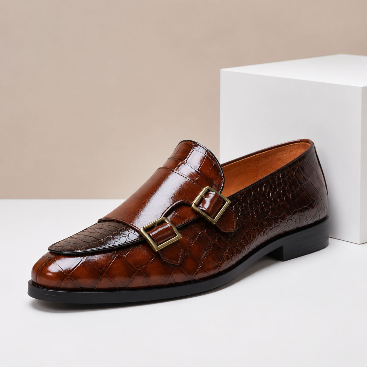 Loafer Kroko-Optik Doppelschnalle