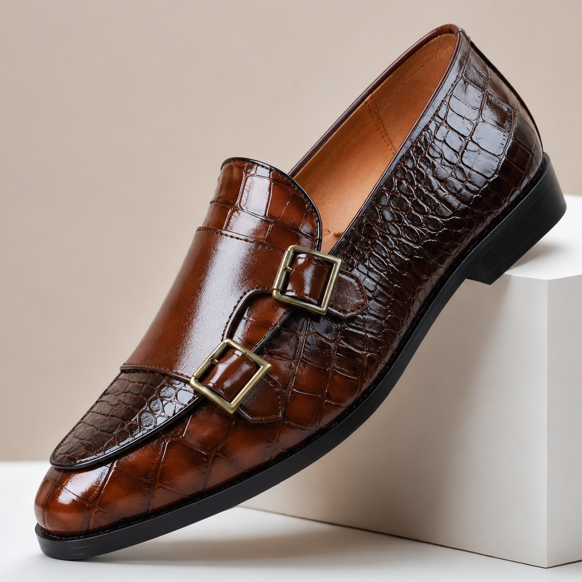 Loafer Kroko-Optik Doppelschnalle
