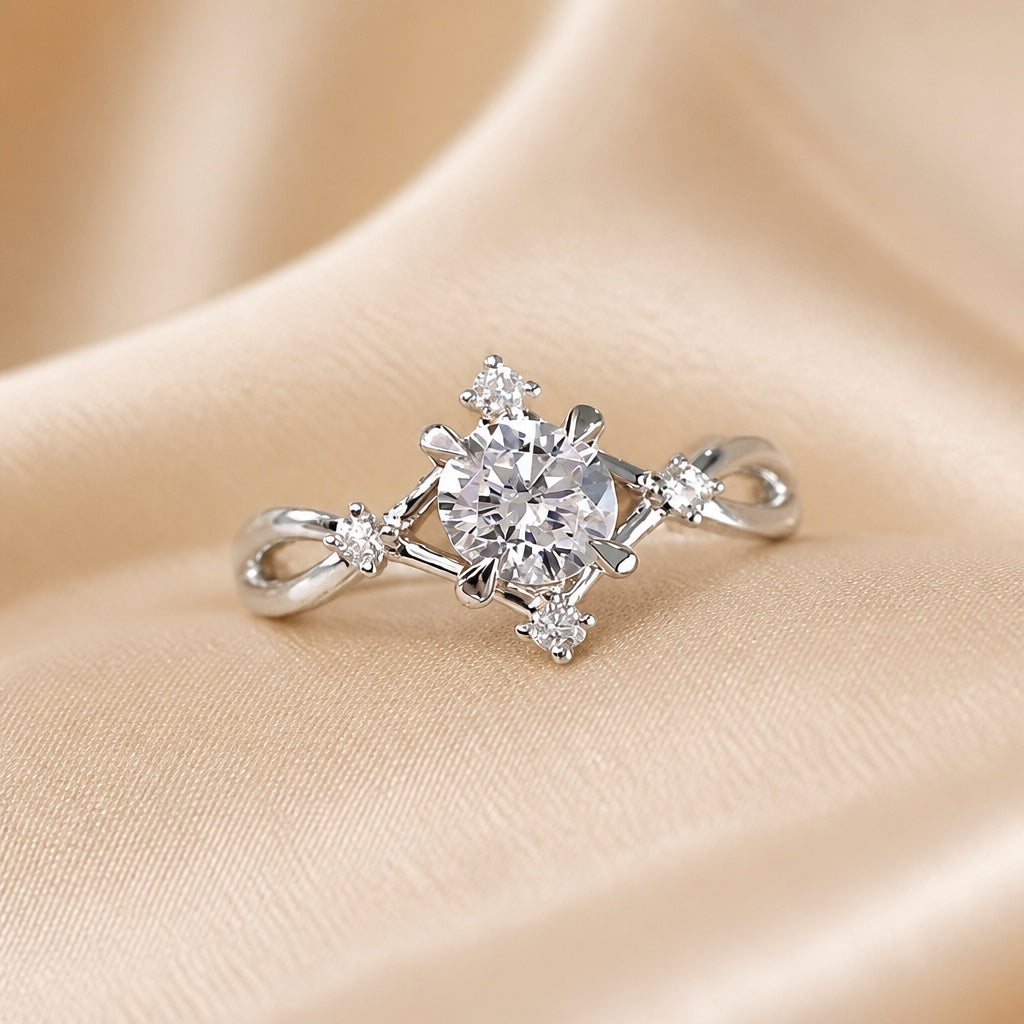 Zirkonia-Ring Weissgold
