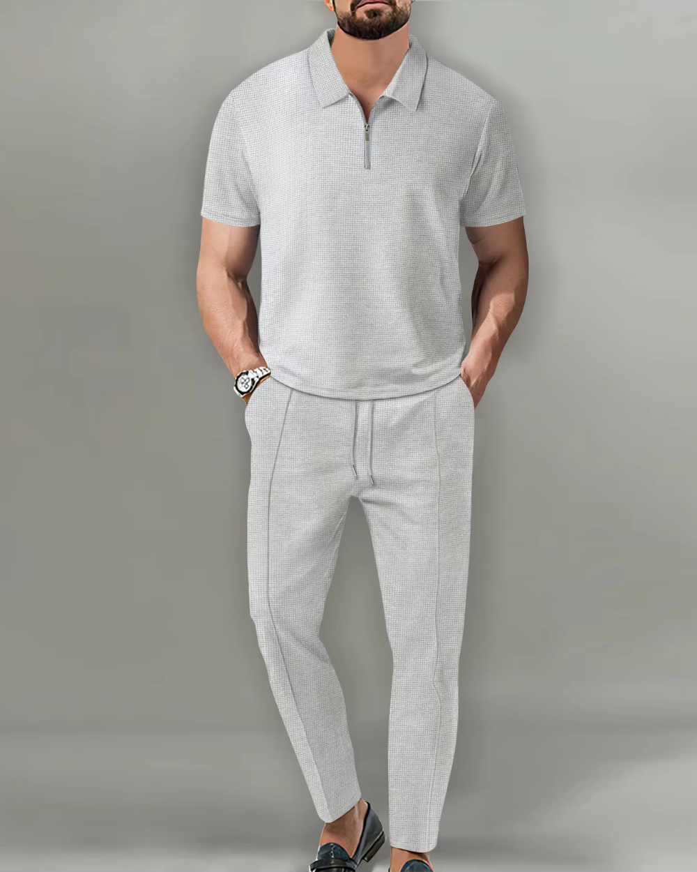 Sandro | Premium Zip Polo Set
