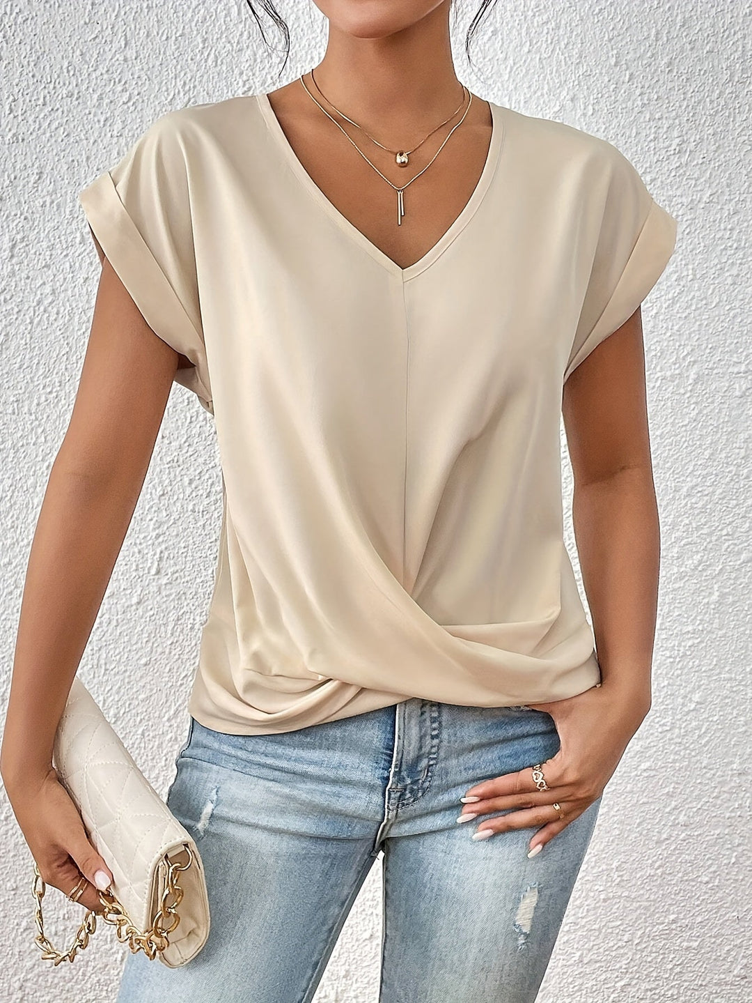 Greta | Lässiges T-Shirt mit weichem V-Ausschnitt