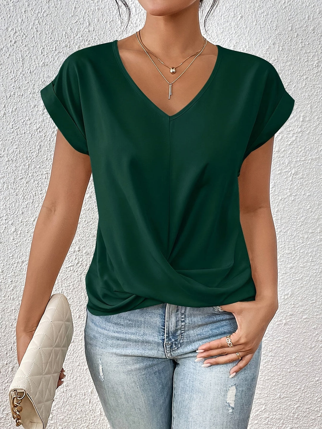 Greta | Lässiges T-Shirt mit weichem V-Ausschnitt