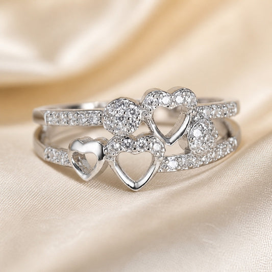 Herzring mit Zirkonia