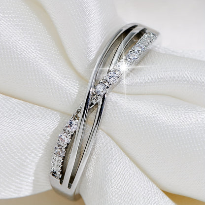 Zirkonia-Tagesring Weissgold