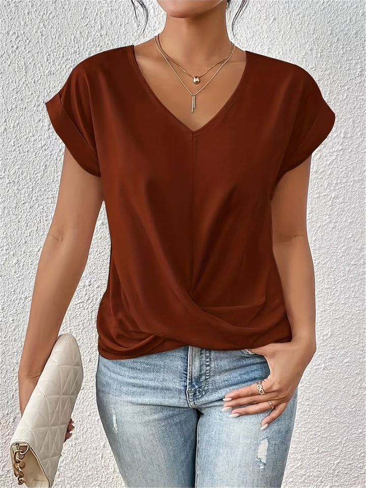 Greta | Lässiges T-Shirt mit weichem V-Ausschnitt