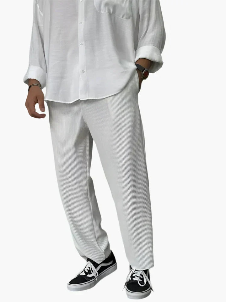 Herren Relax Fit Plissee Hose