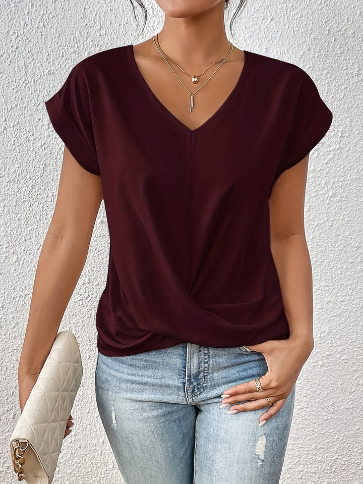 Greta | Lässiges T-Shirt mit weichem V-Ausschnitt