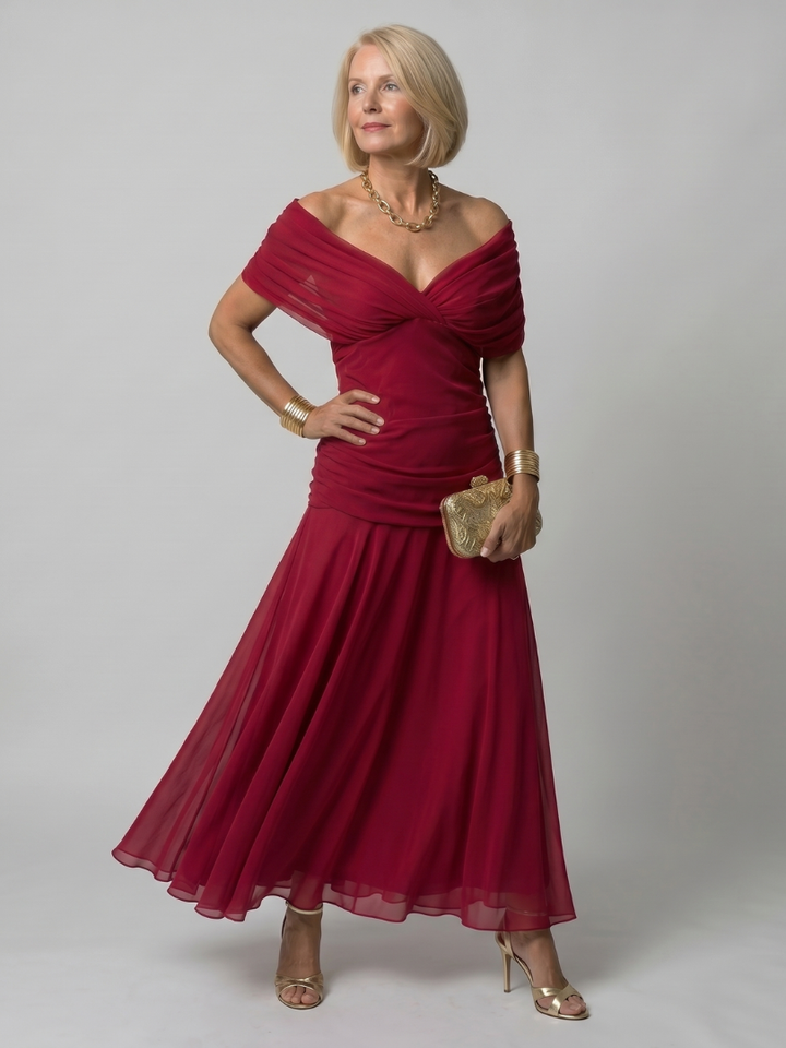 Calen | Off-Shoulder Midi Kleid