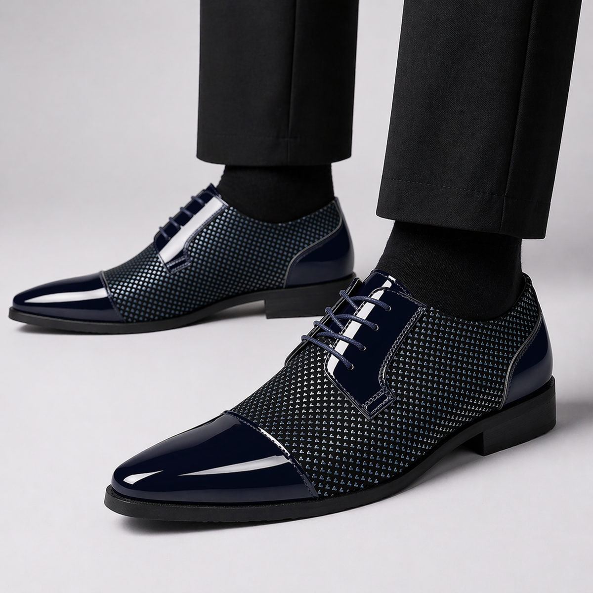 Lackleder-Derby Schuhe