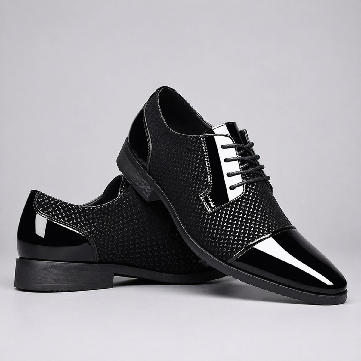 Lackleder-Derby Schuhe