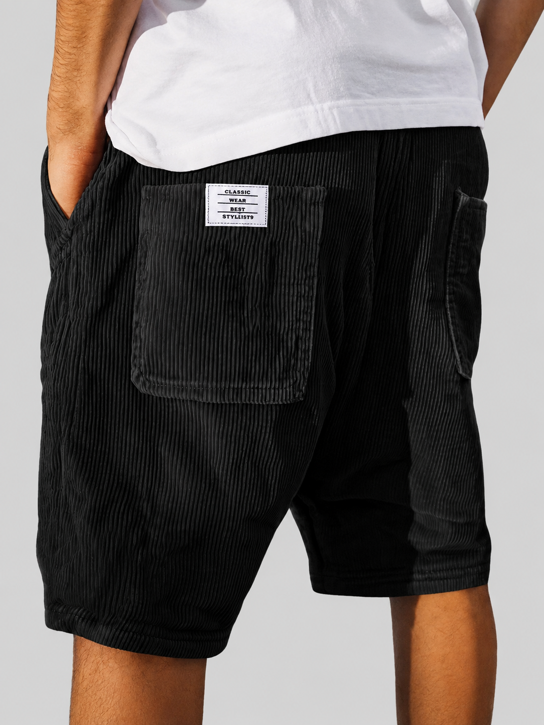 Lussuosi shorts in velluto a coste per l'estate