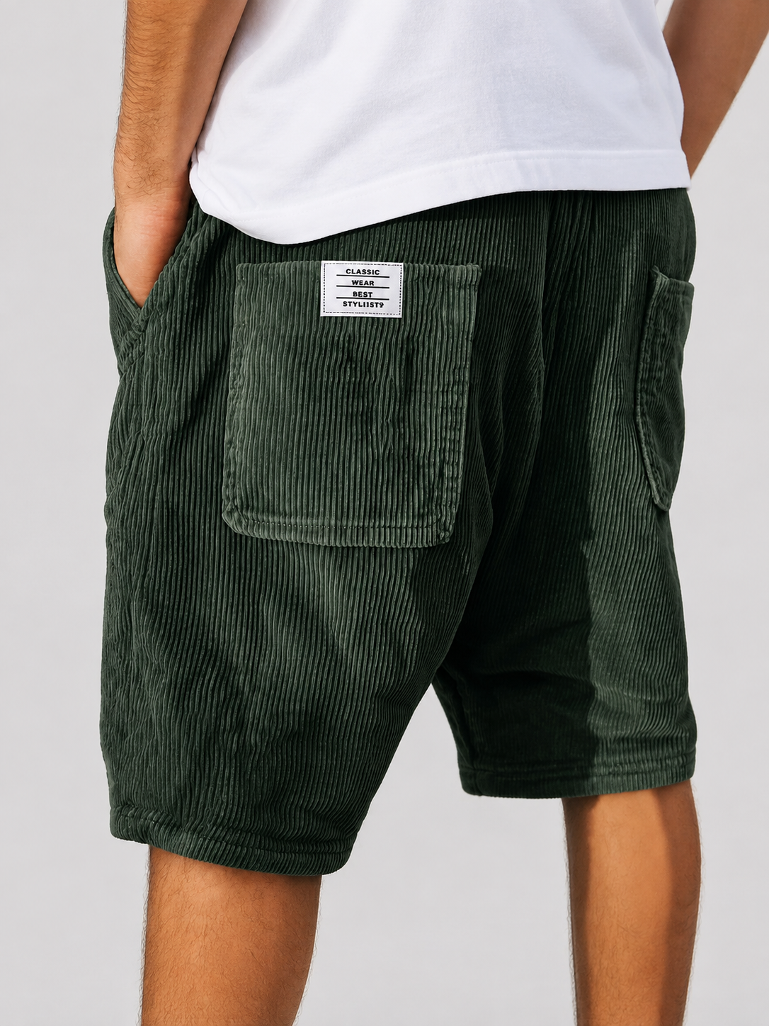 Lussuosi shorts in velluto a coste per l'estate