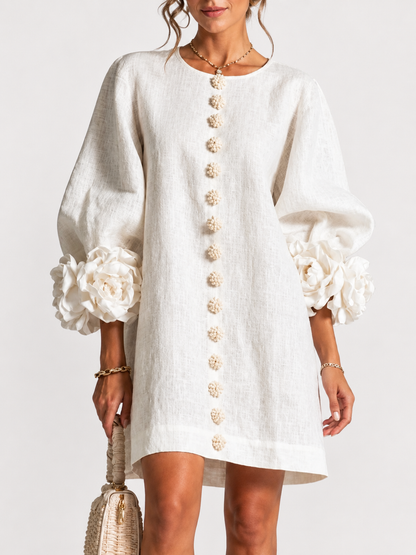 Mara Kleid mit Reliefblumen