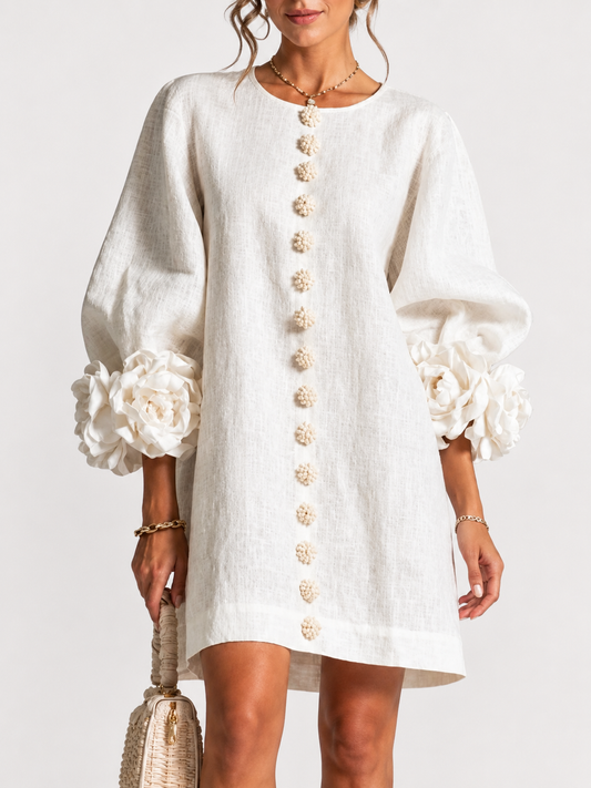Mara Kleid mit Reliefblumen