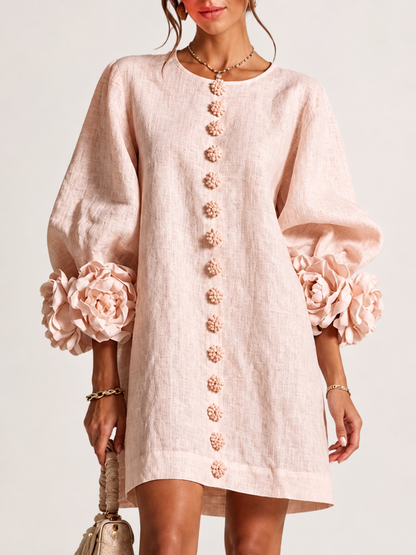 Mara Kleid mit Reliefblumen