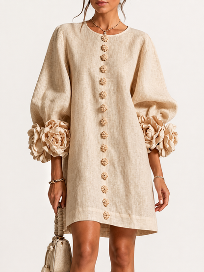 Mara Kleid mit Reliefblumen