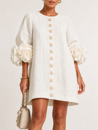 Mara Kleid mit Reliefblumen