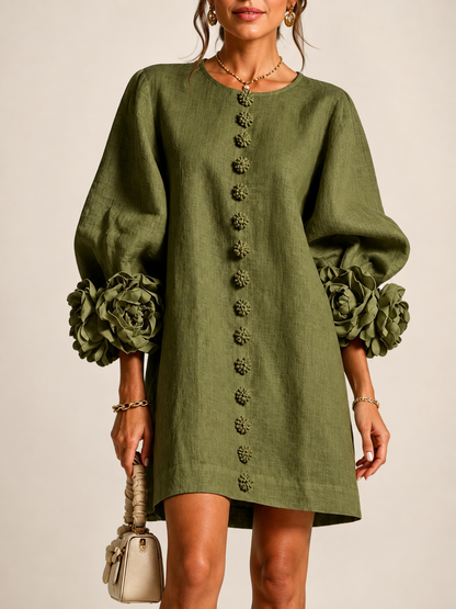 Mara Kleid mit Reliefblumen