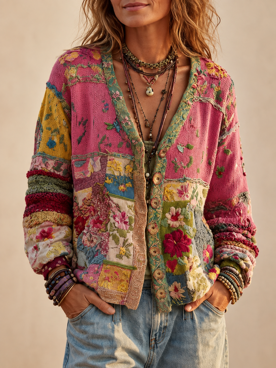 Alina Boho-Strickjacke