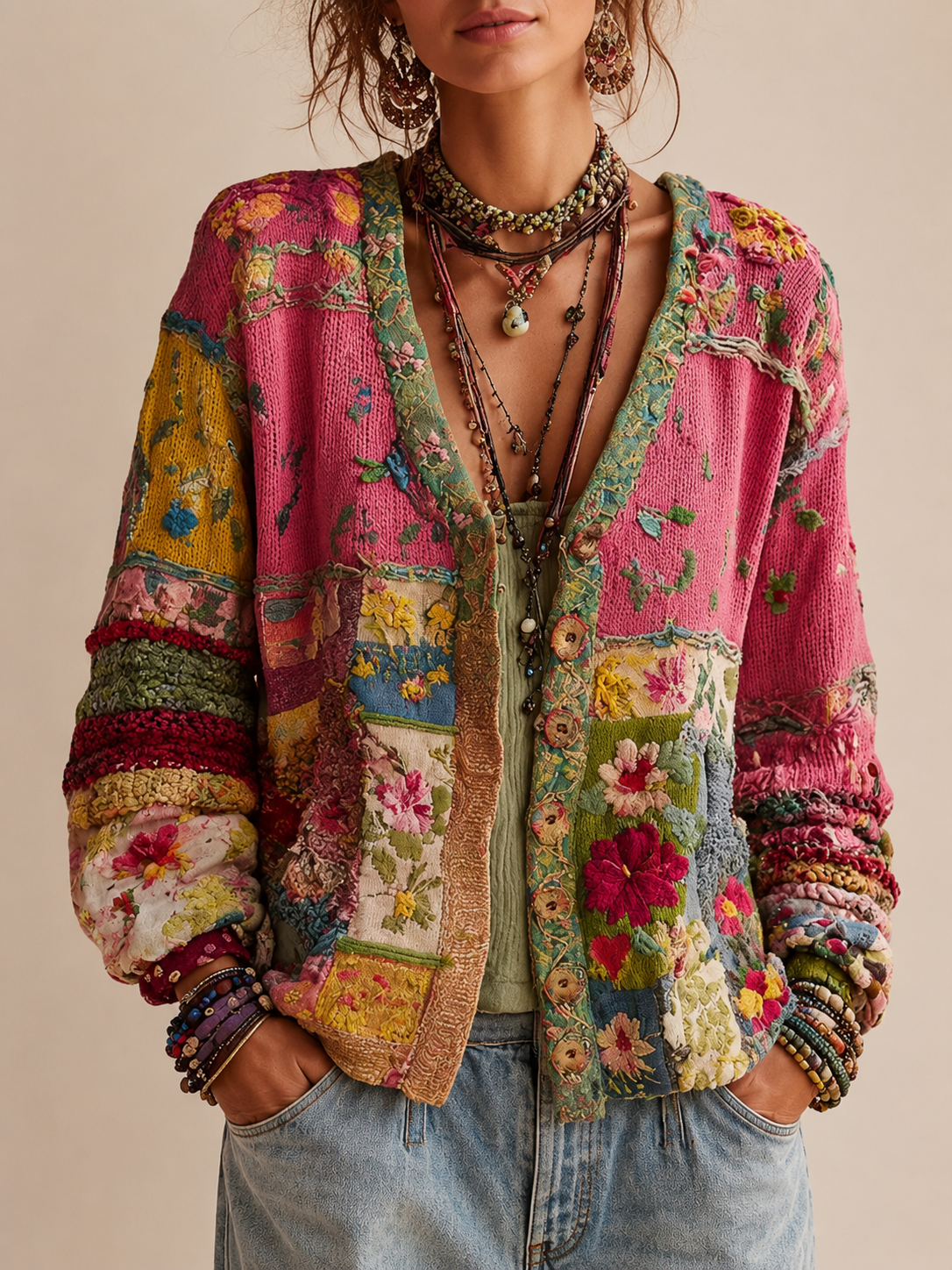 Alina Boho-Strickjacke