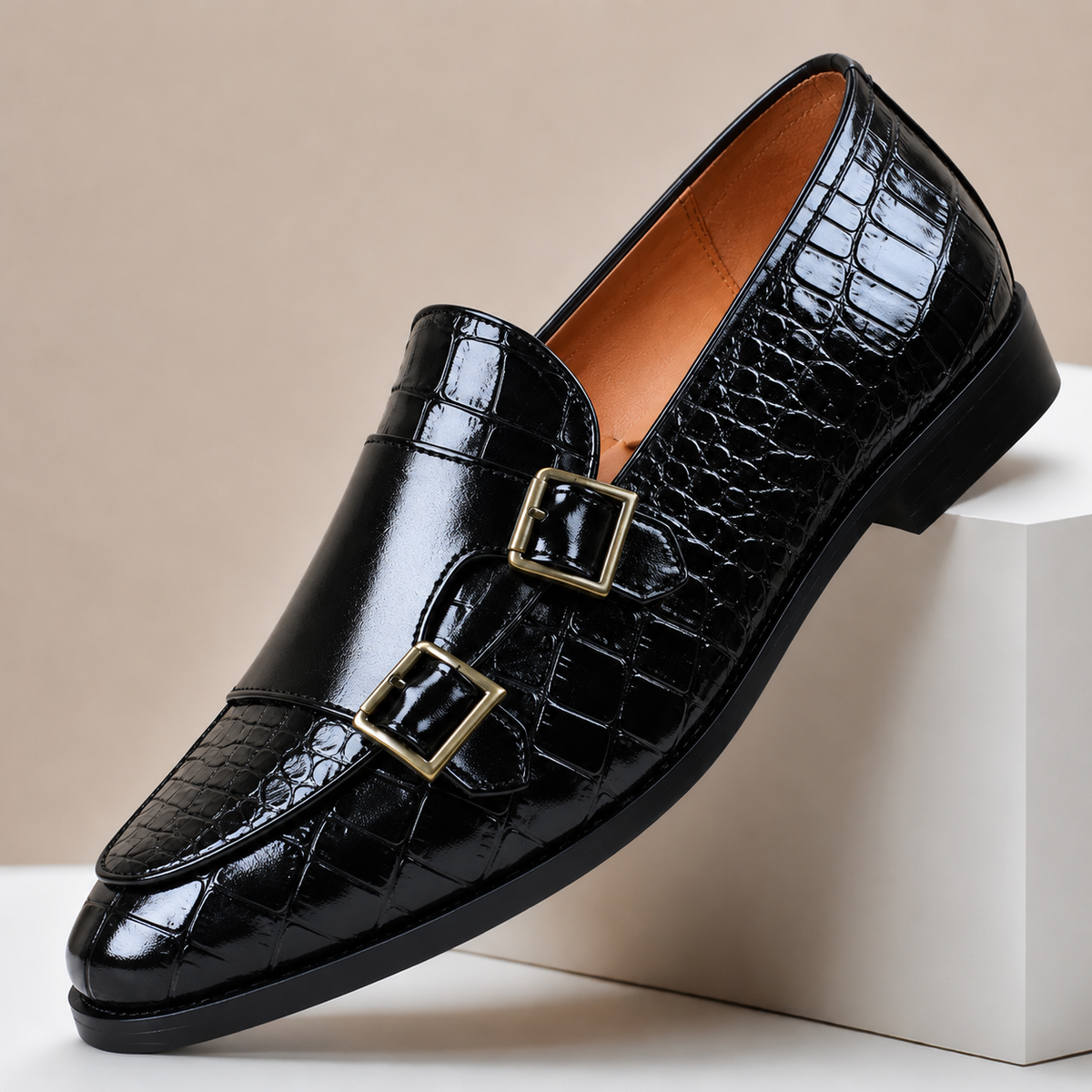 Loafer Kroko-Optik Doppelschnalle