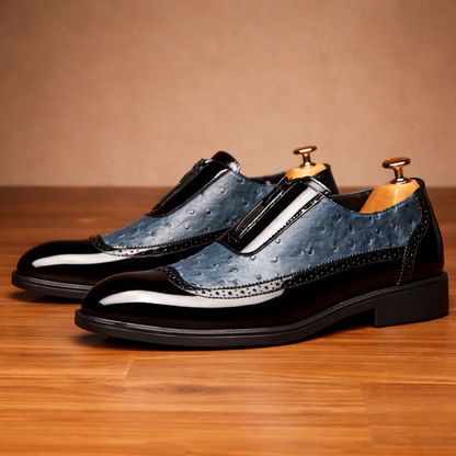 Zweifarbige Brogue-Businessschuhe