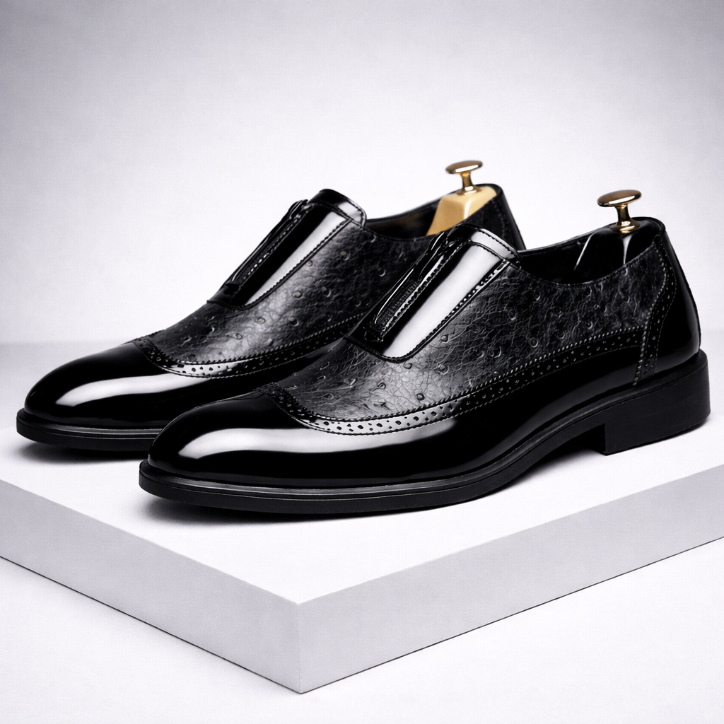 Zweifarbige Brogue-Businessschuhe