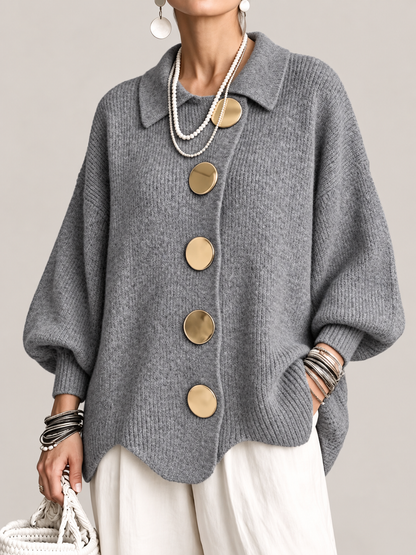 Jana Strickjacke mit Metallknöpfen