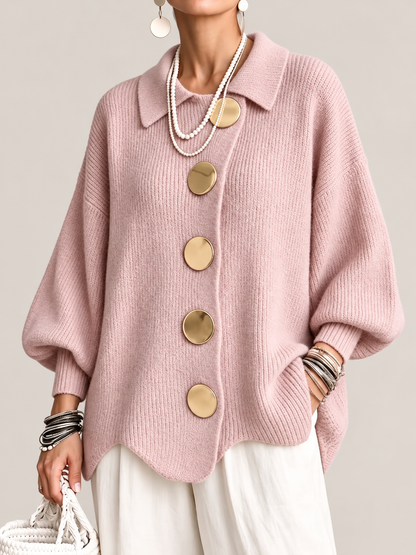 Jana Strickjacke mit Metallknöpfen