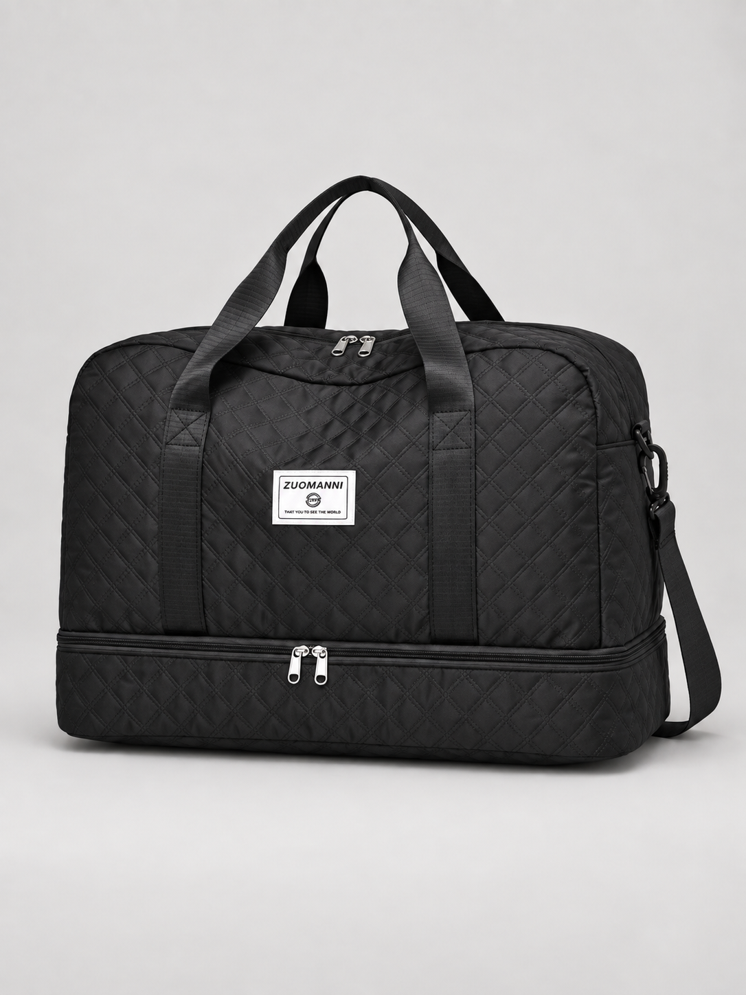 Sascha Grosse Reisetasche mit Rautenmuster