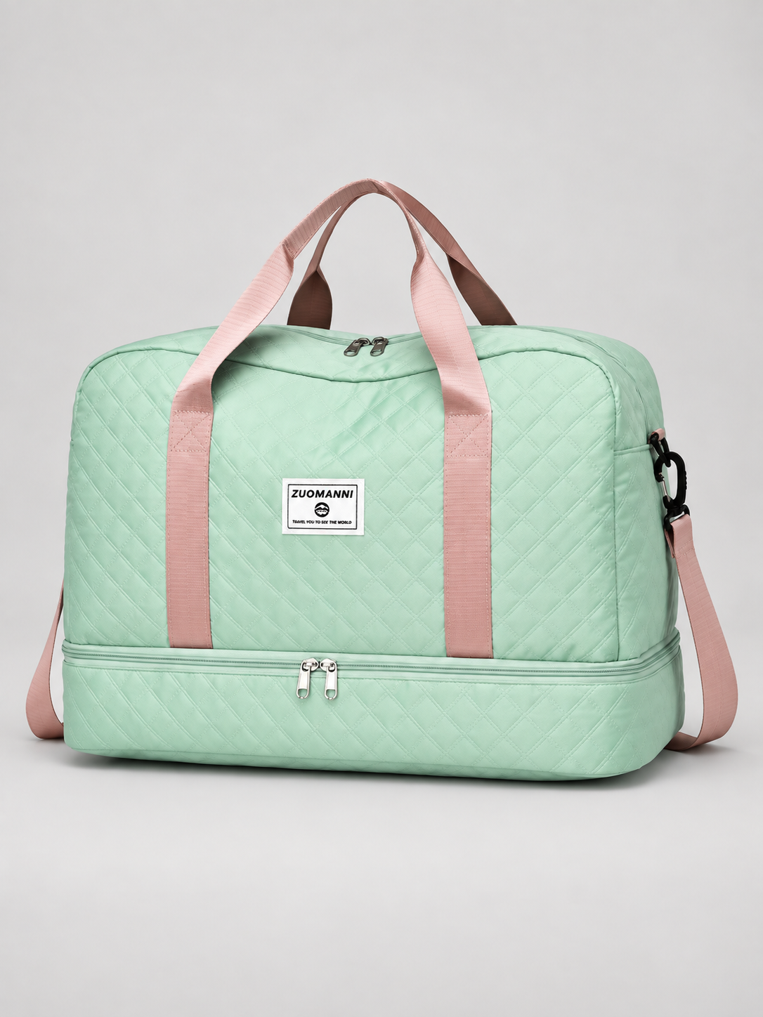 Sascha Grosse Reisetasche mit Rautenmuster