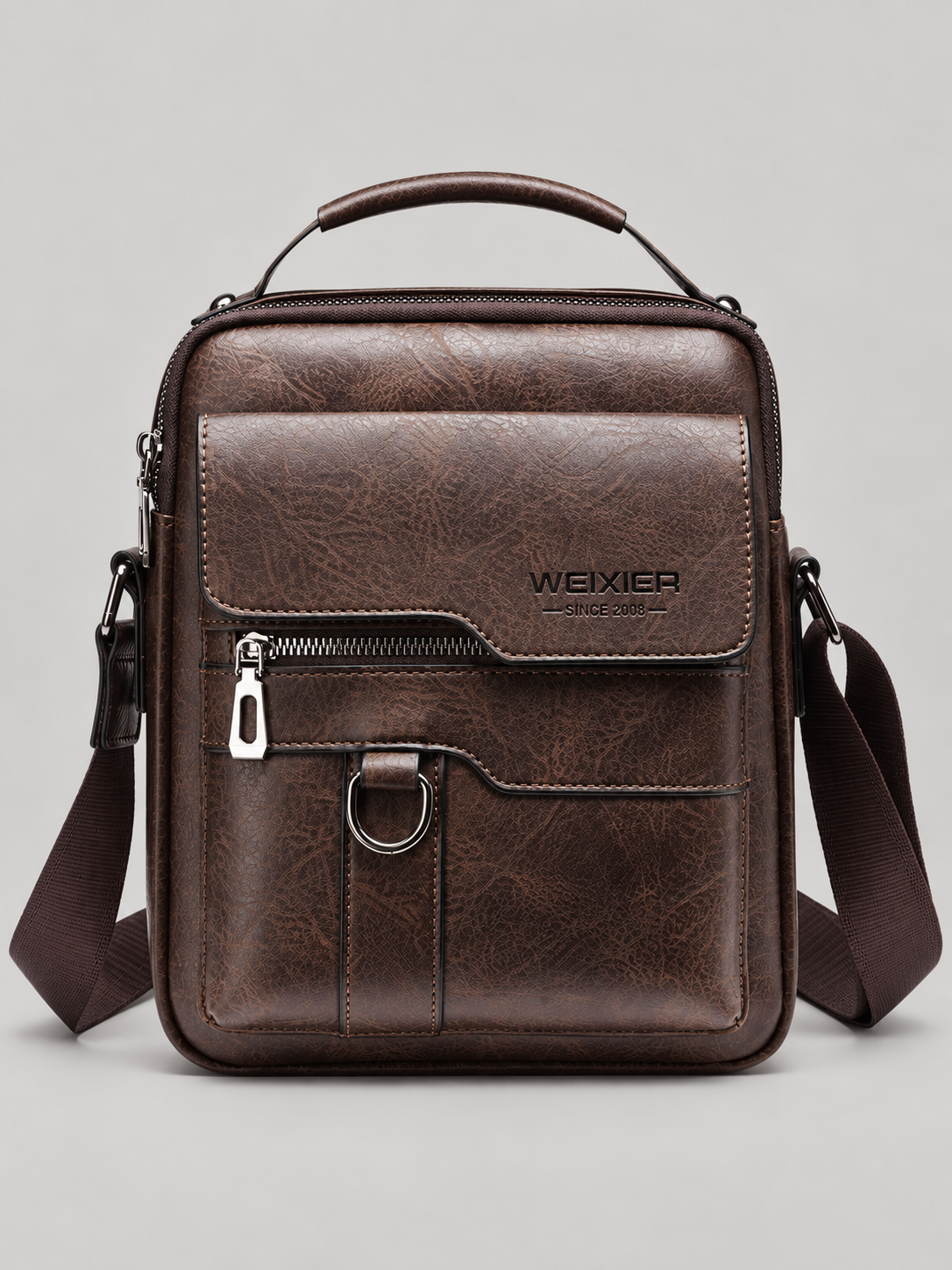 René Vintage-Crossbody-Tasche aus Kunstleder