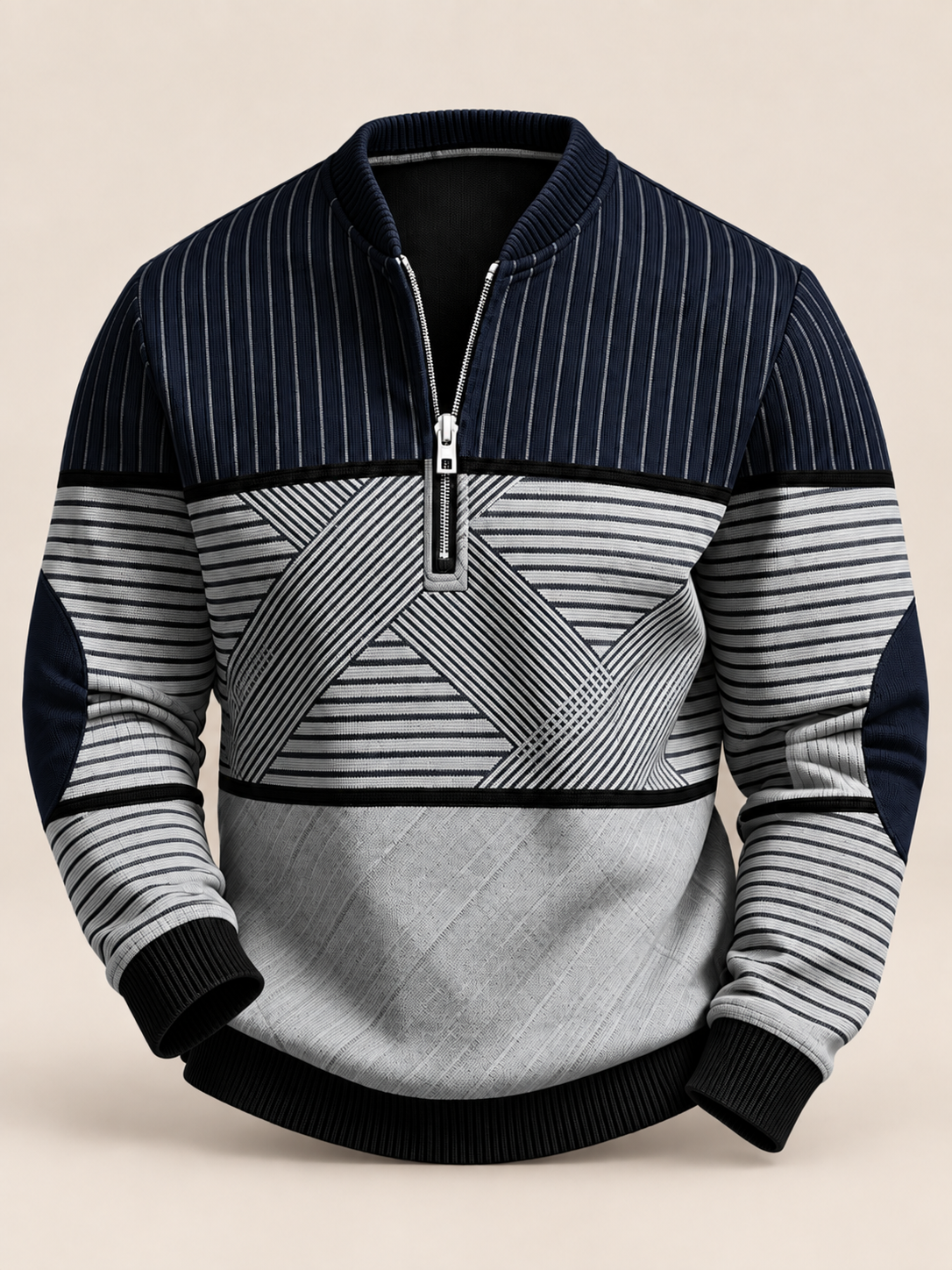 Silvio Herrenpullover mit Halbzip