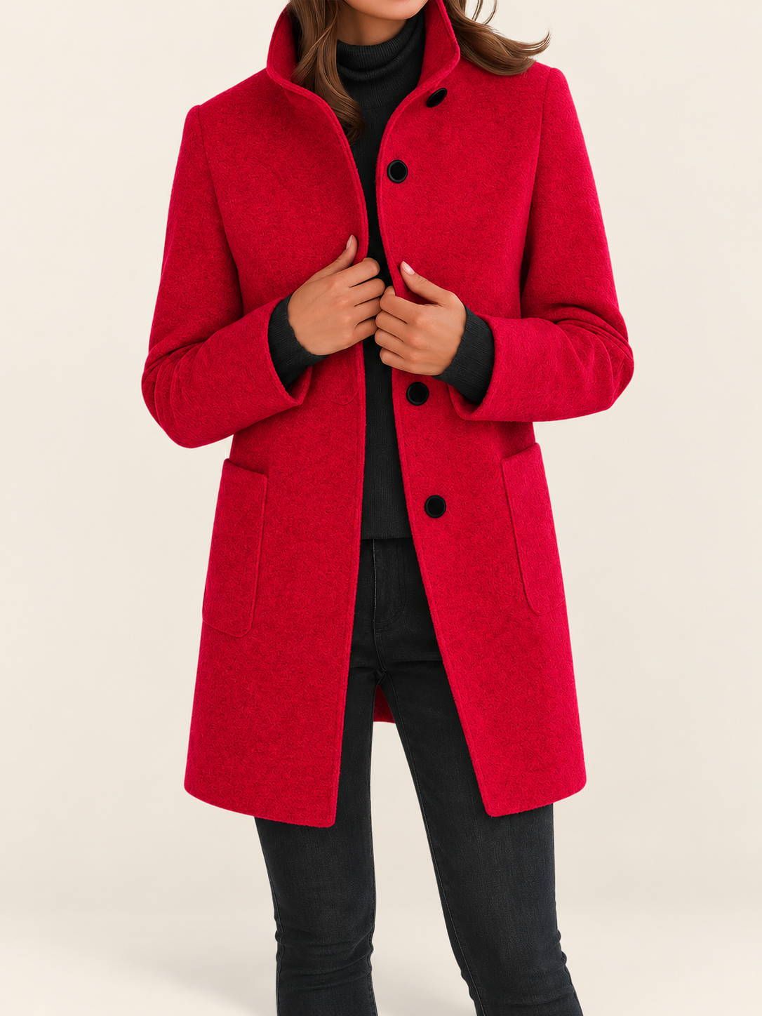 Nora Komfortjacke mit hohem Kragen