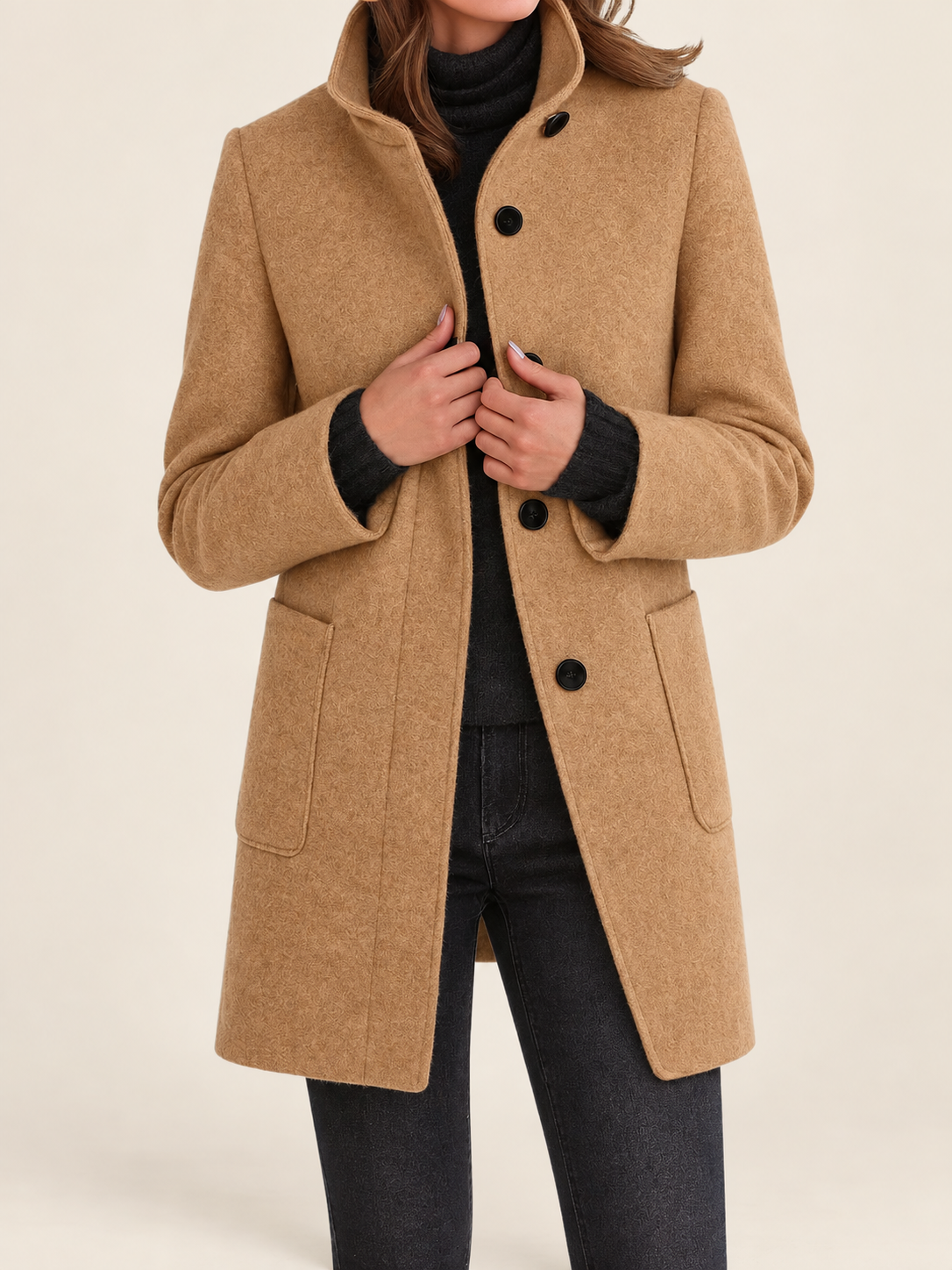 Nora Komfortjacke mit hohem Kragen