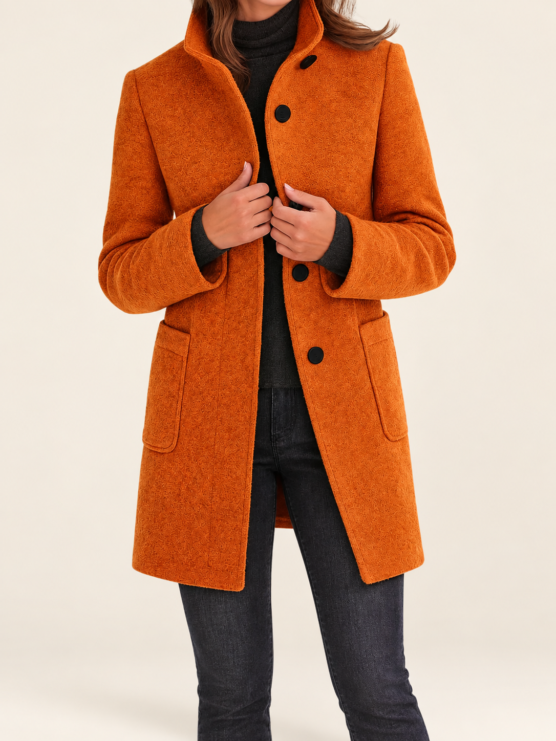 Nora Komfortjacke mit hohem Kragen